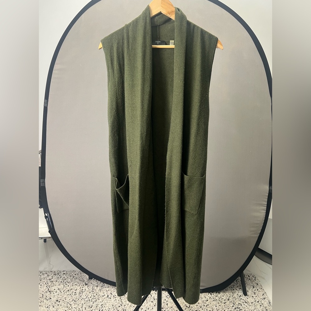 Tahari Olive Knit Vest